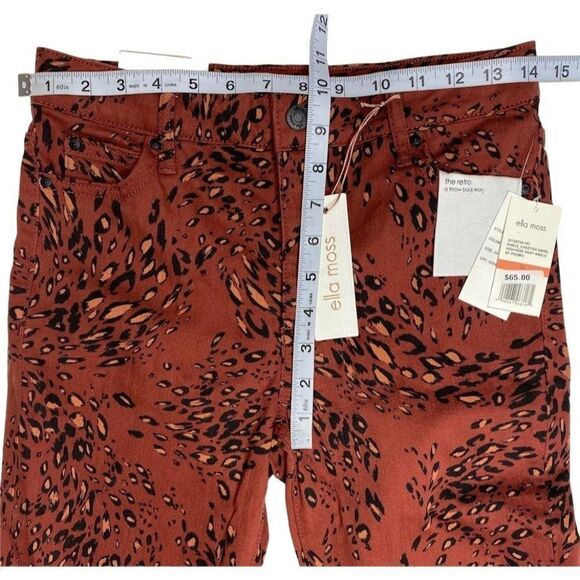 Ella‎ Moss Skinny Ankle Jeans Juniors' 26 Cheetah Animal-Print Stretch NEW - Picture 2 of 13